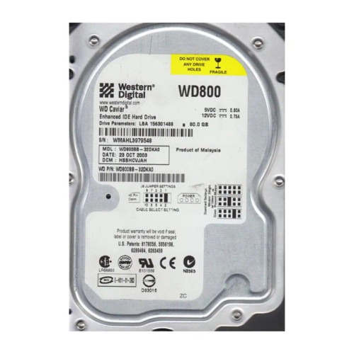 WD800BB-32DKA0 - Western Digital 80GB 7200RPM EIDE 2MB 3.5" HDD