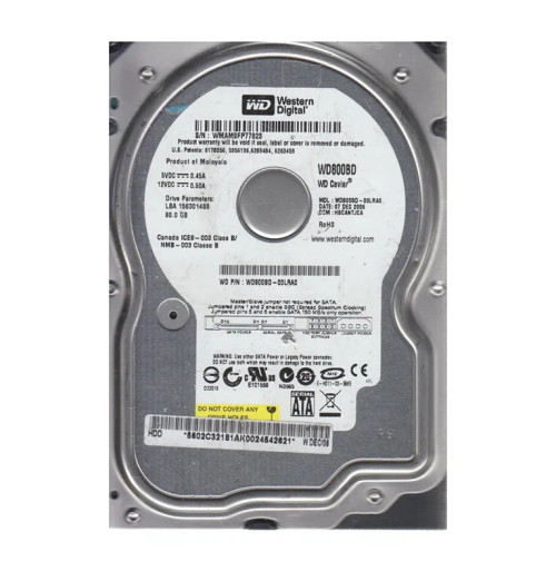 WD800BD-00LRA0 - Western Digital 80GB 7200RPM SATA 2MB 3.5" HDD