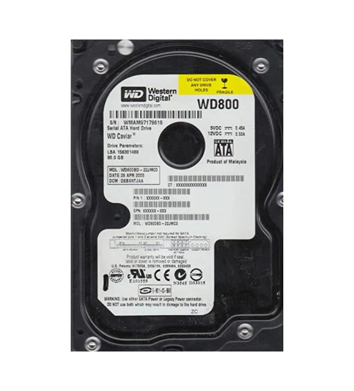 WD800BD-22JMC0 - Western Digital 80GB 7200RPM SATA 2MB 3.5" HDD