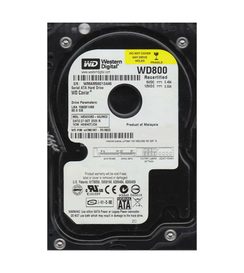 WD800BD-88JMC0 - Western Digital 80GB 7200RPM SATA 2MB 3.5" HDD