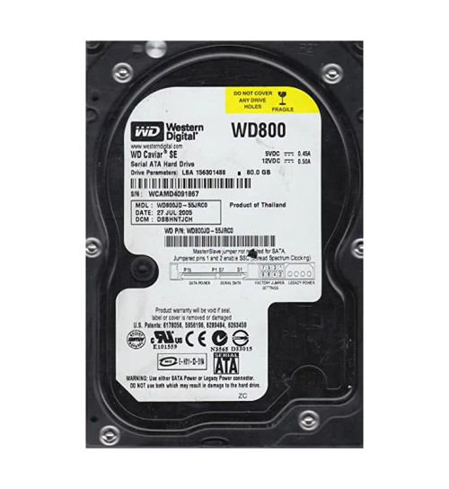 WD800JD-55JRC0 - Western Digital 80GB 7200RPM SATA 8MB 3.5" HDD