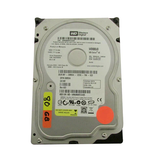 WD800JD-75M5A3 - Western Digital 80GB 7200RPM SATA 8MB 3.5" HDD