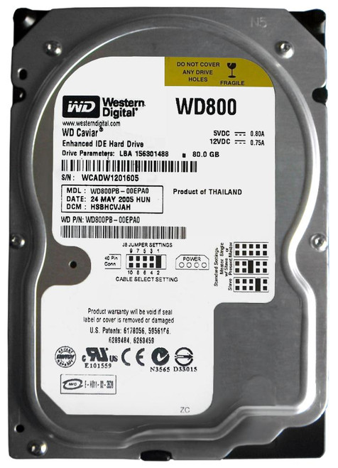 WD800PB - Western Digital 80GB 7200RPM EIDE 8MB 3.5" HDD