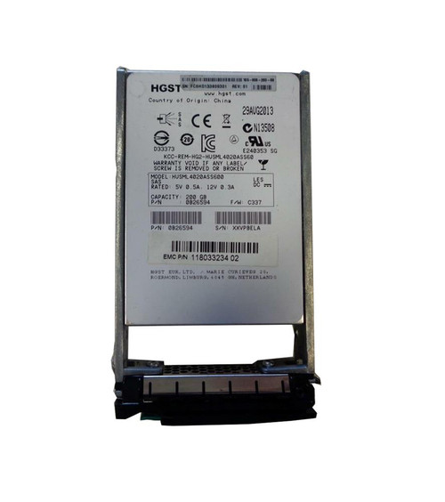 0B26594 - EMC 200GB SAS 6Gb/s 2.5" SSD