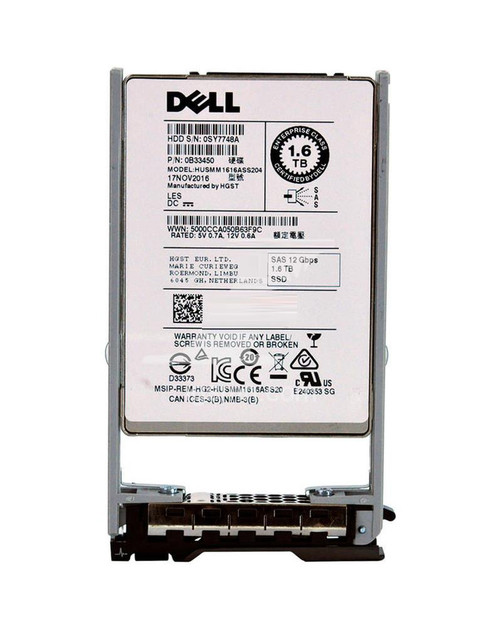 0B33450 - Dell 1.6TB SAS 12Gb/s 2.5" Enterprise SSD