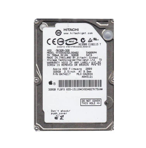 Hitachi 320GB 5400RPM SATA 2.5 Hard Drive for Travelstar - 0A74217