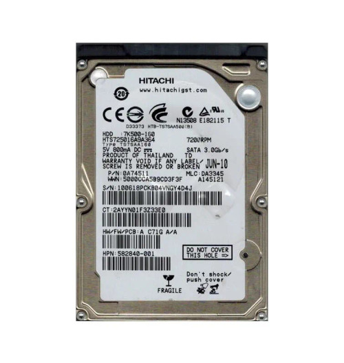 0A74511 - Hitachi 160GB 7200RPM SATA 3Gb/s 2.5" HDD