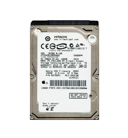 0A76051 - Hitachi 160GB 5400RPM SATA 8MB 2.5" HDD
