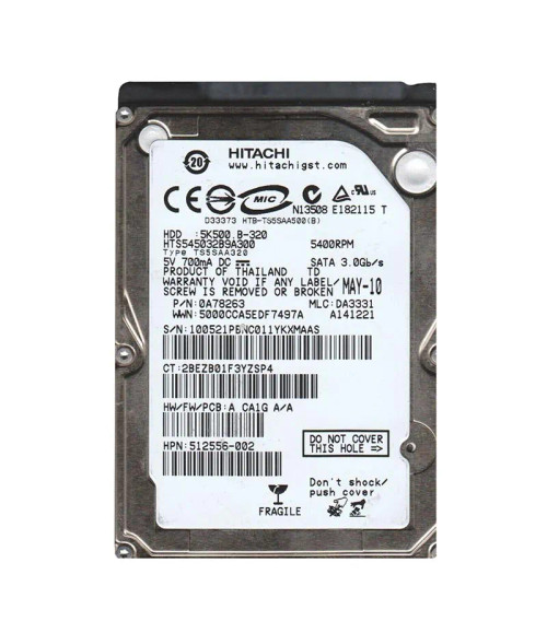 0A78263 - Hitachi 320GB 5400RPM SATA 8MB 2.5" HDD