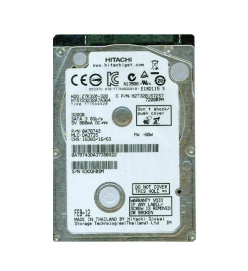 0A78743 - HGST 320GB 7200RPM SATA 3Gb/s 2.5" HDD