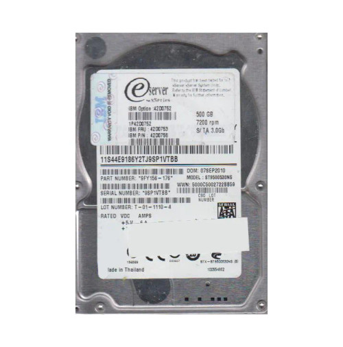 9FY156-176 - Seagate 500GB 7200RPM SATA 3Gb/s 2.5" HDD
