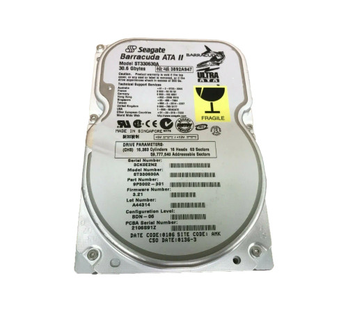 9P3002-301 - Seagate 30GB 7200RPM IDE 3.5" HDD