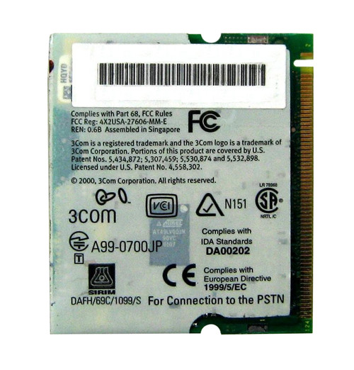 A99-0700JP - 3Com 10/100 LAN Modem Card