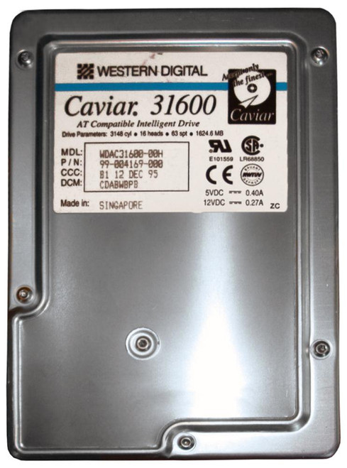 AC31600 - Western Digital 1.6GB 5200RPM EIDE 3.5" HDD
