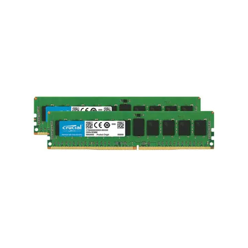 CT2K8G4RFS824A - Crucial Technology 16GB Kit 2 X 8GB DDR4-2400MHz PC4-19200 ECC Registered CL17 288-Pin DIMM 1.2V Single Rank Memory