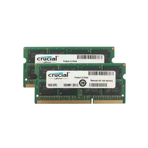 Crucial 32GB DDR3-1600MHz SODIMM Memory Kit for Laptop - CT2KIT204864BF160B