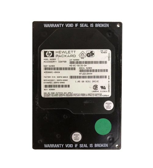 D2076-60015 - HP 1GB 5400RPM Fast SCSI 3.5" HDD