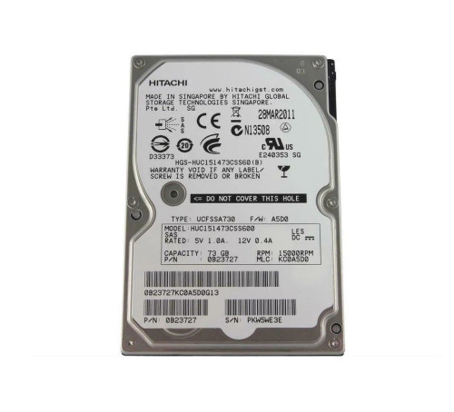 0B23727 - HGST 73GB 15K RPM SAS 6Gb/s 2.5" HDD