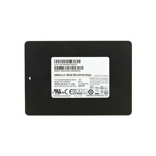 Samsung SM863 Series 480GB MLC SATA 6Gb/s 2.5 SSD - Compatible with ProLiant DL360p Gen8 Servers