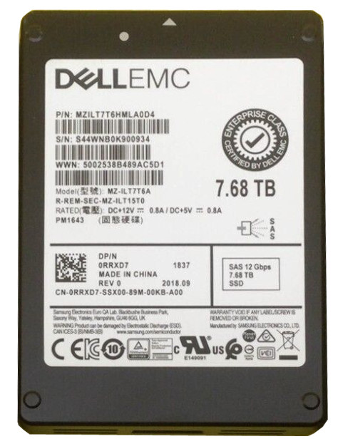 MZ-ILT7T6A - Samsung 7.68TB SAS 12Gb/s 2.5" SSD