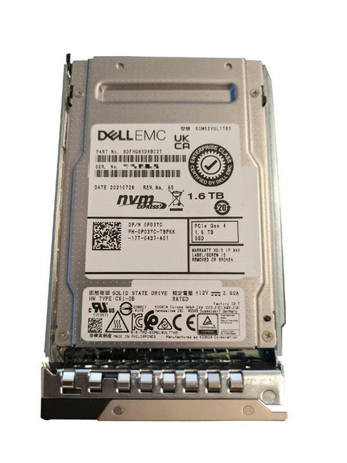 Dell P03YC 1.6TB PCIe 4.0 x4 NVMe U.3 2.5SSD