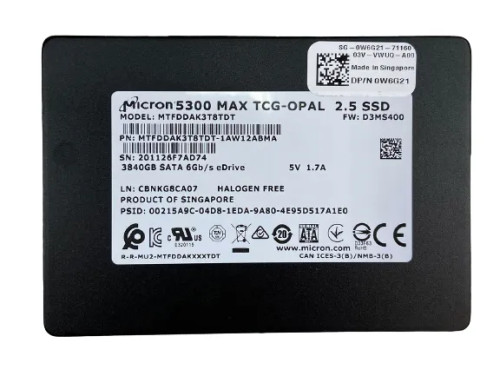 W6G21 - Dell 3.84TB SATA 2.5" SSD