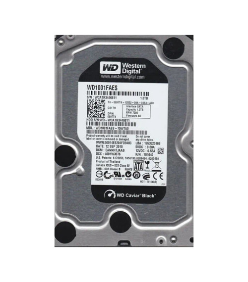 WD1001FAES-75W7A0 - Western Digital 1TB 7200RPM SATA 3Gb/s 64MB 3.5" HDD