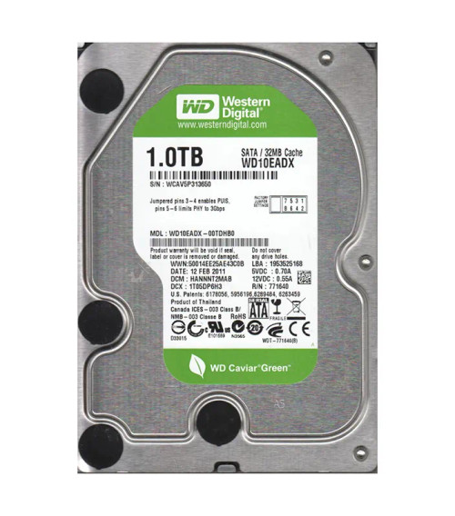 WD10EADX-00TDHB0 - Western Digital 1TB 5400RPM SATA 6Gb/s 32MB 3.5" HDD