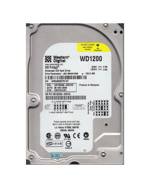 WD1200AB-00DYA0 - Western Digital 120GB 5400RPM EIDE 3.5" HDD