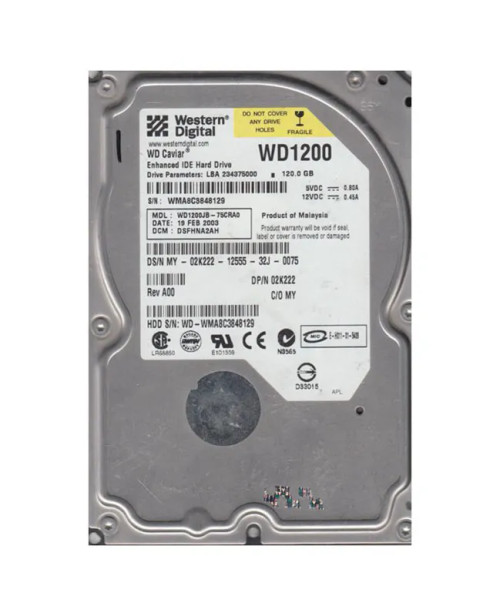 WD1200JB-75CRA0 - Western Digital 120GB 7200RPM EIDE 8MB 3.5" HDD