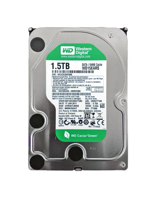 WD15EARS-00MVWB0 - Western Digital 1.5TB 5400RPM SATA 3Gb/s 64MB 3.5" HDD