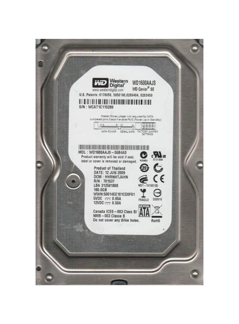 WD1600AAJS-55B4A0 - Western Digital 160GB 7200RPM SATA 3Gb/s 3.5" HDD