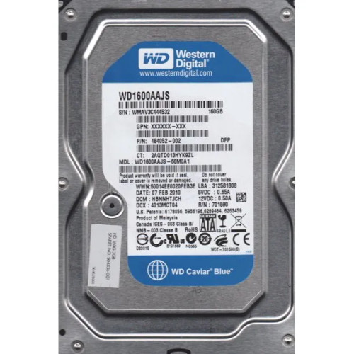 WD1600AAJS-60M0A1 - Western Digital 160GB 7200RPM SATA 3Gb/s 3.5" HDD