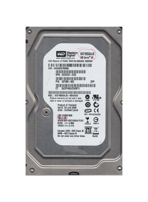 WD1600AAJS-60WAA0 - Western Digital 160GB 7200RPM SATA 3.5-Inch HDD