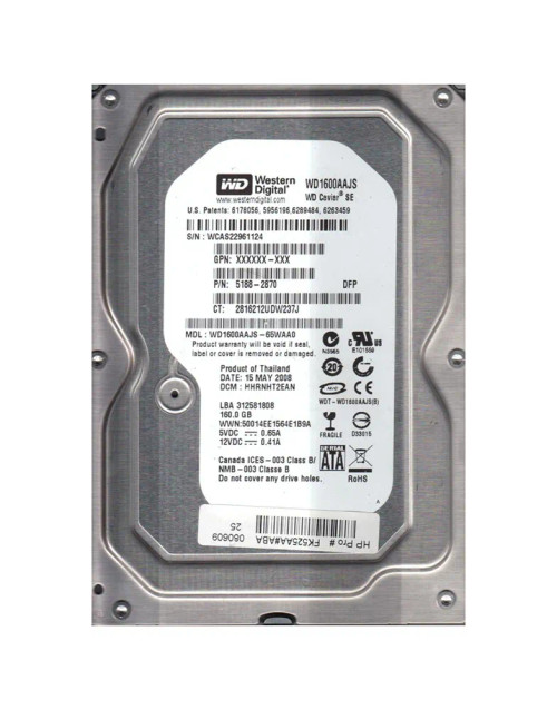 WD1600AAJS-65WAA0 - Western Digital 160GB 7200RPM SATA 3Gb/s 3.5" HDD