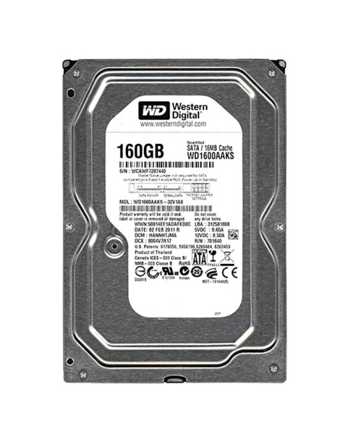 WD1600AAKS - WESTERN DIGITAL 160GB 7200RPM SATA 3.5" HDD