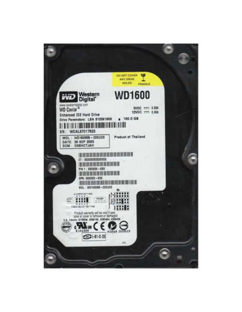 WD1600BB-22GUC0 - Western Digital 160GB 7200RPM EIDE 3.5" HDD
