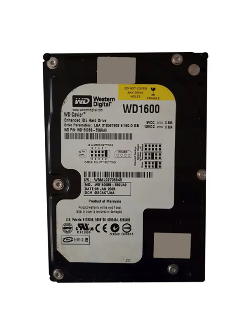 WD1600BB-55GUA0 - Western Digital 160GB 7200RPM EIDE 3.5" HDD