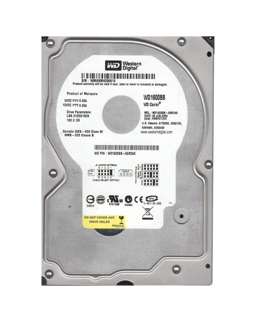 WD1600BB-55RDA0 - Western Digital 160GB 7200RPM EIDE 3.5" HDD