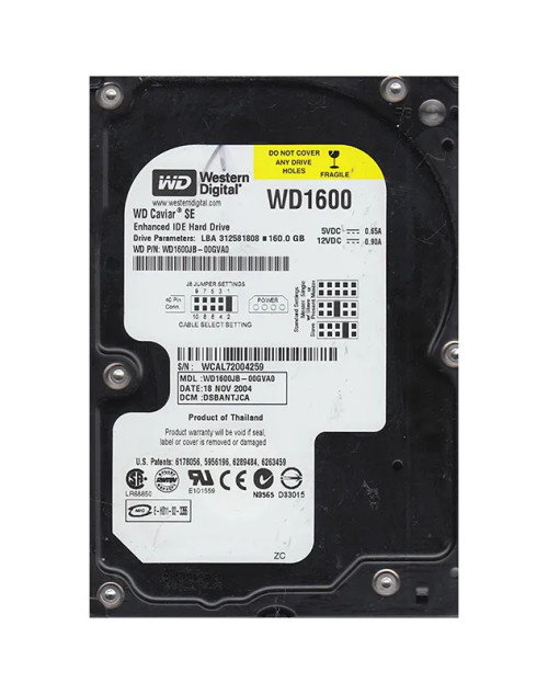WD1600JB-00GVA0 - Western Digital 160GB 7200RPM ATA-100 8MB 3.5" HDD