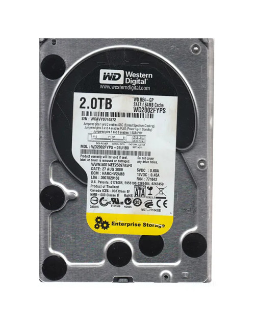 WD2002FYPS-01U1B0 - Western Digital 2TB 5400RPM SATA 3Gb/s 3.5" Enterprise HDD