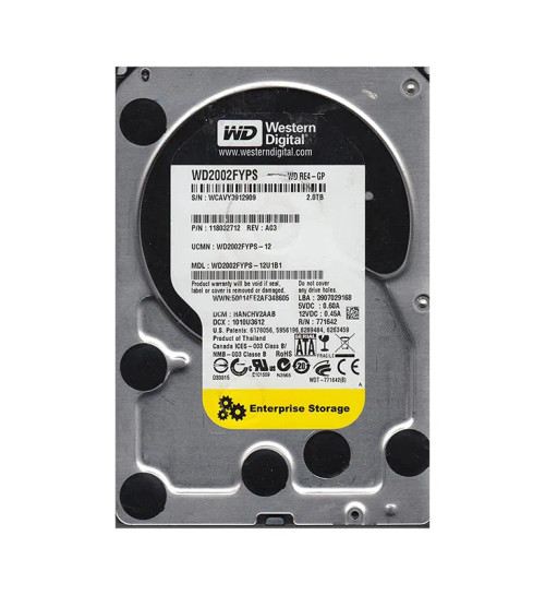 WD2002FYPS-12U1B1 - Western Digital 2TB 5400RPM SATA 3Gb/s 3.5" Enterprise HDD
