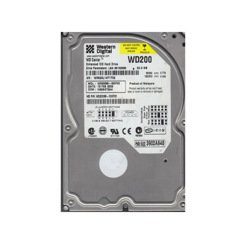 WD200BB-00CFC0 - Western Digital 20GB 7200RPM EIDE 2MB 3.5" HDD