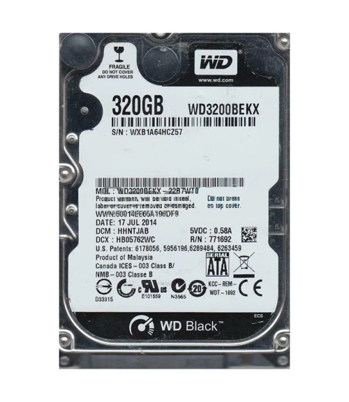 WD3200BEKX-22B7WT0 - Western Digital 320GB 7200RPM SATA 2.5-Inch HDD