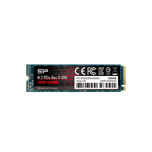 SU256GBP34A80M28AB - Silicon Power 256GB PCIe 3.0 NVMe M.2 2280 SSD