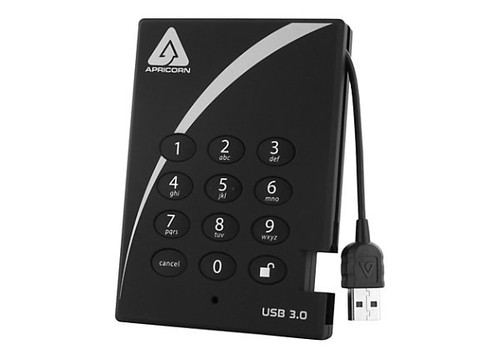 A25-3PL256-2000 - Apricorn Aegis Padlock 2TB USB 3.2 Hard Drive