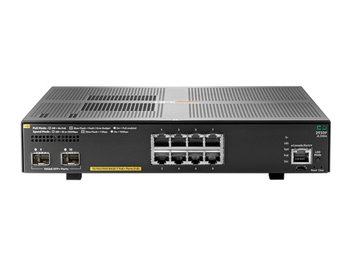 JL258AABA - HPE 8-Port Gigabit PoE+ 2SFP+ L3 Network Switch