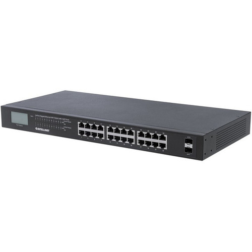 561242 - Intellinet 24-Port Gigabit PoE+ Switch with 2 SFP Ports 370W