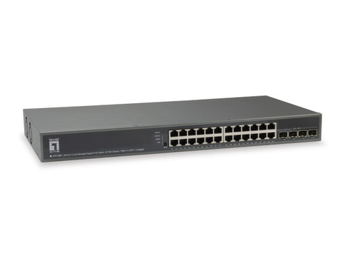 57080903 - LevelOne 28-Port L3 Gigabit 2 SFP+ Network Switch
