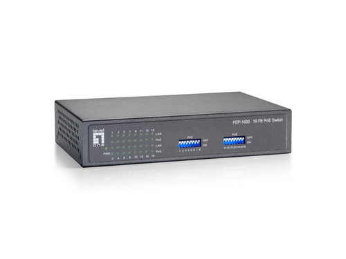 LevelOne FEP-1600W90 Switch 16x FE PoE